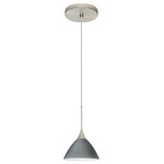 Besa Lighting - Besa Lighting 1XT-1743TN-SN Domi-One Light Cd Pendant with Flat Canopy-5 Inche - Canopy Included: Yes  Canopy DiDomi-One Light Cord  Titan Glass *UL Approved: YES Energy Star Qualified: n/a ADA Certified: n/a  *Number of Lights: 1-*Wattage:50w Halogen bulb(s) *Bulb Included:Yes *Bulb Type:Halogen *Finish Type:Bronze
