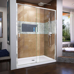 Dreamline Shdr 22607200 01 Flex 56 60 W X 72 H Shower Door In Chrome Contemporary Shower Doors By First Look Bath Houzz