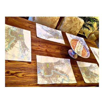 Map Napkins & Table Settings