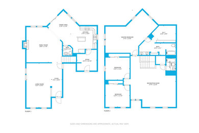 Blue color floor plan