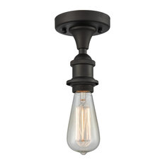Bare Bulb 1-Light Semi-Flush Mount, Oil Rubbed Bronze