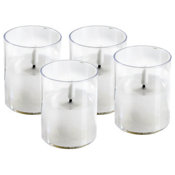 Serene Spaces Living Warm White Flameless Votive, LED Tealight Candles, Set of 4