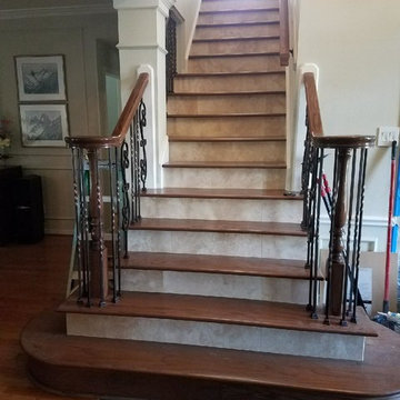 Stairs - Travertine Risers, Spindles, Treads