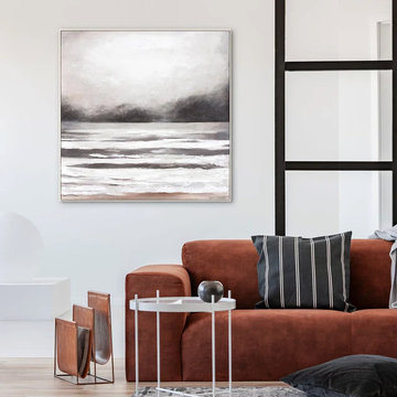 Framed handmade landscape painting on canvas "Mediterranean Sea"