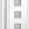 Clear 3-Lite Square Fiberglass Smooth Door With Sidelite, 51"x81.75", RH Inswing