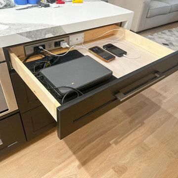 Michael’s Clean-Line Kitchen with Hidden Charging Drawer