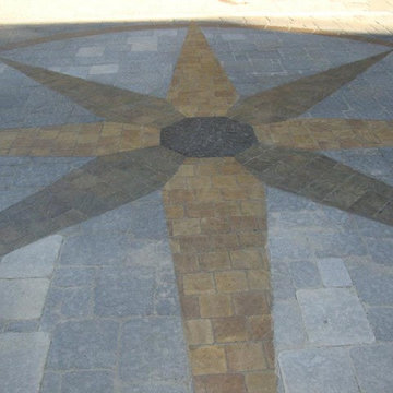 Compass Rose. Custom Paver/Natural Stone Inlay
