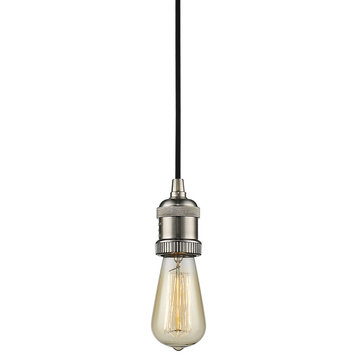 Bare Bulb 1-Light Cord Set, Brushed Satin Nickel