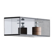 Isa Bagno Kristal Glass Open Shelving With Wall Mount, Small
