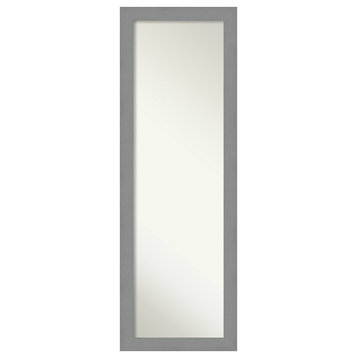Brushed Nickel Non-Beveled Full Length On the Door Mirror - 17.5 x 51.5 in.