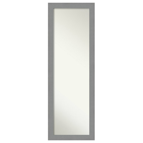 Brushed Nickel Non-Beveled Full Length On the Door Mirror - 17.5 x 51.5 in.