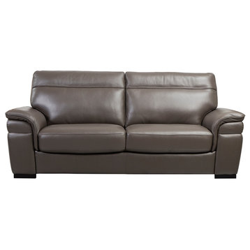 EK020 Taupe (Brown) Color With Italian Leather Sofa