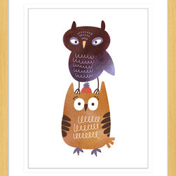 Cottonwood Owls - Framed Wall Art (WOOD01) - Kids Wall Decor