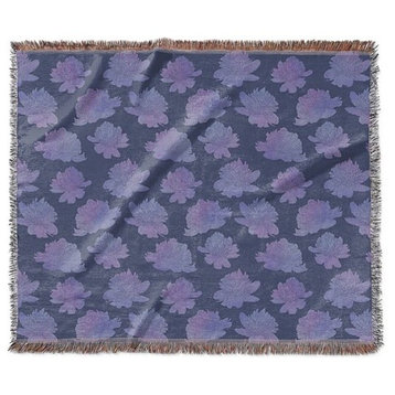 "Descending Peonies Lavender" Woven Blanket 60"x50"