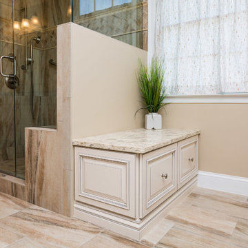 Elegant Master Bathroom with Beautiful Custom Vanity in Ashburn, VA