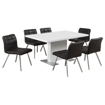 Dining Table, 35"x60" High Glossy White