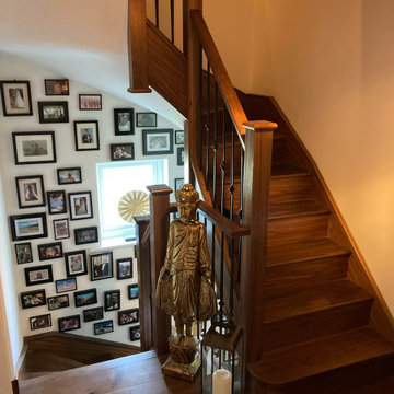 Walnut Staircase Renovation | Buckingham Metal SPindles | Ely, Cambridgeshire