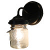 Vintage Mason Jar Sconce Light, Oil Rubbed Bronze