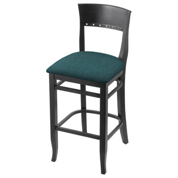 3160 25 Bar Stool with Black Finish and Graph Tidal Seat