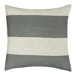 Natural Elephant Stripe Slate Square Cushion Cover - Bed Cushions
