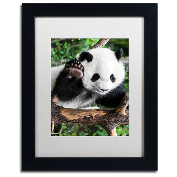Philippe Hugonnard 'Giant Panda V' Art, Black Frame, White Matte, 14"x11"