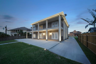 Inspiration for a coastal exterior home remodel in Houston