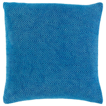 Camilla CIL-001 Pillow Cover, Blue, 18"x18", Pillow Cover Only