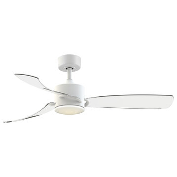 SculptAire 52"Indoor/Outdoor Ceiling Fan With Clear Blade Set and LED Light