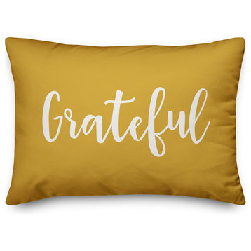 Grateful Lumbar Pillow, Mustard, 14"x20"