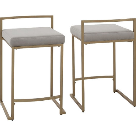 Harlowe 2Pc Counter Stool Set, Gray