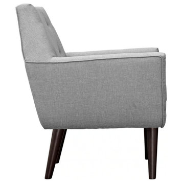 Ezra Light Grey Upholstered Fabric Armchair