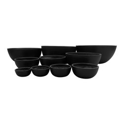 StoneLite GRC Deep Bowls in custom Australian Dulux Charcoal finish - Outdoor Pots And Planters
