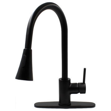 Novatto Dual Action Single Lever Pull-down Kitchen Faucet, Matte Black