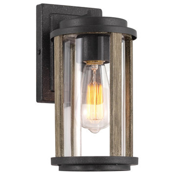 Kira Home Morrison 11" Rustic Outdoor Weather Resistant Wall Sconce, Cylinder