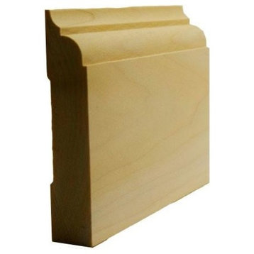 EWBB22 Nose and Cove 3-1/2" Baseboard Moulding, 11/16" x 3-1/2", Poplar, 94"