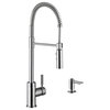 32" 60/40 Stainless Steel Kitchen Sink and Industrial Faucet