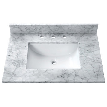 Avanity 37 in. Carrara White Marble Top with Rectangular Sink