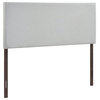 Modern Contemporary King Size Upholstered Headboard, Gray Fabric