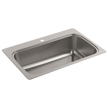 Kohler Verse 33" X 22" X 9" Top-Mount 1-Bowl Kitchen Sink w/ 1 Faucet Hole