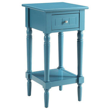 Convenience Concepts French Country Khloe Square End Table in Blue Wood Finish