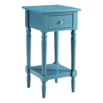 Convenience Concepts French Country Khloe Square End Table in Blue Wood Finish