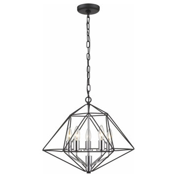 5 Light Chandelier in Denton Loanmetric Architectural Style - 18 Inches Wide by