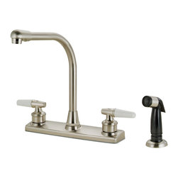 Crystal Cove - Crystal Cove 12-3419 Satin Nickel Kitchen Faucet With Sprayer - Kitchen Faucets