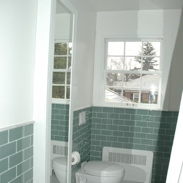Glass Tile and Marble Bathroom