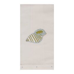 The Designs of Distinction - Conch Shell Hand Embroidered Guest Towels, Set of 2 - Bath Towels