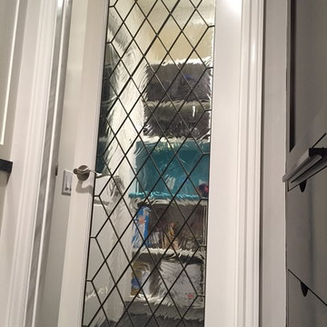 Leaded pattern glass pantry door