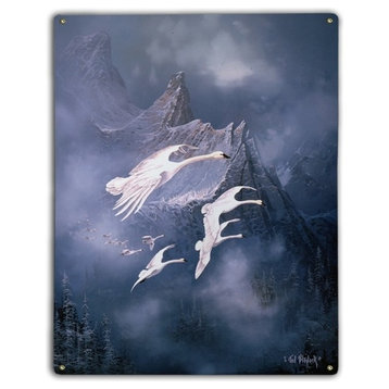 Trumpeter Swans, Classic Metal Sign