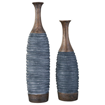 Blayze Antique Gray/Brown Vase Set of 2
