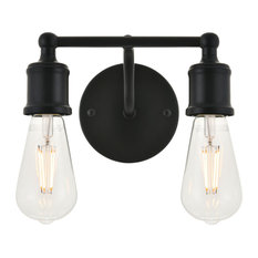 Elegant Lighting LD4028W9 Serif 2 Light 9"W Bathroom Vanity Light - Black