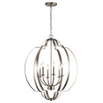 Kichler - Foyer Chandelier 6-Light - Designed with an intertwined spherical shape and geometrical details, the Voleta(TM) 6-light foyer chandelier with Brushed Nickel finish makes a great statement piece, adding visual interest to any room.in.,